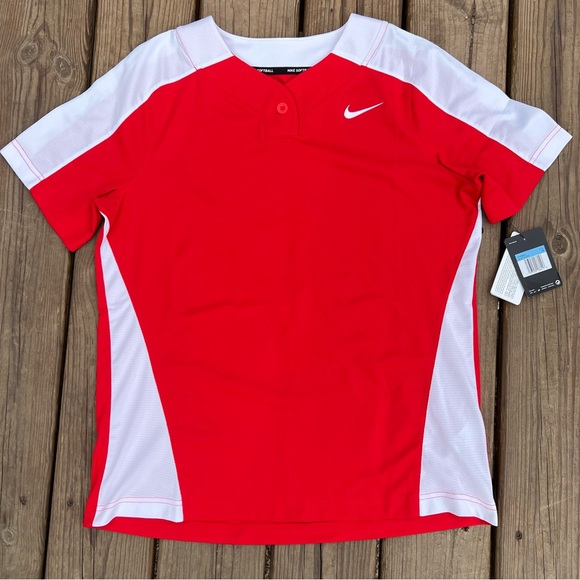 NEW Nike Softball Vapor Select 1-Button Red Womens M Practice Game Team Jersey - Picture 10 of 16